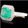 Image 2 : 18K Gold 1.99ct Emerald & 0.75ctw Diamond Ring
