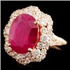 Image 2 : *GIA 18K Gold 5.67ct Ruby & 2.08ctw Diamond Ring