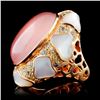 Image 3 : 18K Gold 10.00ct Rose Quartz & 0.27ct Diamond Ring
