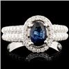 14K Gold 1.31ct Sapphire & 0.63ctw Diamond Ring