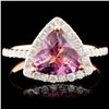 Image 1 : 14K Gold 1.80ct Tourmaline & 0.41ctw Diamond Ring
