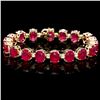 Image 1 : `14k Gold 45.80ct Ruby 1.20ct Diamond Bracelet