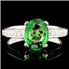 Image 1 : 14K Gold 1.74ct Tsavorite & 0.45ctw Diamond Ring