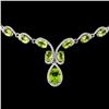 Image 2 : 14K Gold 21.61ctw Peridot & 2.20ctw Diamond Neckla