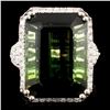 Image 1 : 14K Gold 24.39ct Tourmaline & 0.97ctw Diamond Ring