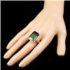 Image 3 : 14K Gold 24.39ct Tourmaline & 0.97ctw Diamond Ring