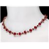 Image 4 : `14k Gold 66.5ct Ruby 2ct Diamond Necklace