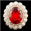 Image 1 : 14K Gold 3.02ct Opal & 1.11ctw Diamond Ring