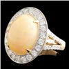 Image 2 : 14K Gold 5.51ct Opal & 1.26ctw Diamond Ring