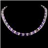 Image 1 : 14K Gold 61.80ctw Amethyst & 2.58ctw Diamond Neckl