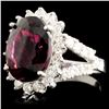 Image 2 : 14K Gold 5.23ct Tourmaline & 0.42ctw Diamond Ring