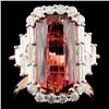 14k Gold 6.17ct Tourmaline & 0.97ct Diamond Ring