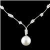 Image 2 : 18K Gold 14MM Pearl & 1.82ctw Diamond Necklace