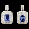 Image 1 : 18K Gold 3.08ctw Tanzanite & 1.87ctw Diamond Earri