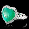 Image 2 : 18K Gold 3.71ct Emerald & 1.47ctw Diamond Ring