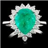 Image 1 : 18K Gold 2.32ct Emerald & 0.56ctw Diamond Ring