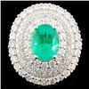 Image 1 : 18K Gold 2.27ct Emerald & 2.40ctw Diamond Ring