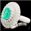 Image 2 : 18K Gold 2.27ct Emerald & 2.40ctw Diamond Ring