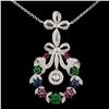Image 1 : 18K Gold 0.57ctw Sapphire & 0.76ctw Diamond Neckla