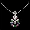 Image 2 : 18K Gold 0.57ctw Sapphire & 0.76ctw Diamond Neckla