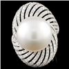 Image 1 : 18K Gold 15mm Pearl & 1.41ctw Diamond Ring