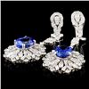 Image 2 : 18K Gold 4.72ctw Tanzanite & 3.17ctw Diamond Earri