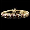 Image 1 : 14K Yellow Gold 1.80ct Ruby & 0.25ct Diamond Brace