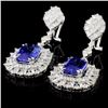 Image 2 : 18K Gold 6.13ctw Tanzanite & 3.98ctw Diamond Earri
