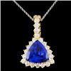 Image 1 : 18K Gold 6.84ct Tanzanite & 1.96ctw Diamond Pendan