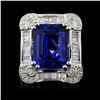 18K Gold 10.71ct Tanzanite & 1.70ctw Diamond Ring