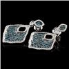 Image 2 : 14K White Gold 1.33ctw Fancy Color Diamond Earring