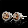 Image 2 : 14K White Gold 0.92ctw Fancy Color Diamond Earring