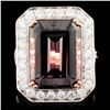 Image 1 : 18K Gold 10.78ct Tourmaline & 1.47ctw Diamond Ring