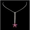 Image 2 : 14K White Gold 1.00ct Ruby & 0.48ct Diamond Pendan