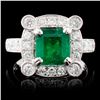 Image 1 : 18K Gold 1.63ct Emerald & 1.04ctw Diamond Ring