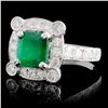 Image 2 : 18K Gold 1.63ct Emerald & 1.04ctw Diamond Ring