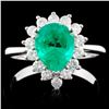 Image 1 : 18K Gold 1.33ct Emerald & 0.44ctw Diamond Ring