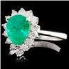 Image 2 : 18K Gold 1.33ct Emerald & 0.44ctw Diamond Ring
