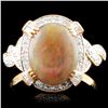 Image 1 : 18K Gold 1.61ct Opal & 0.48ctw Diamond Ring