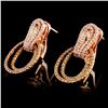 Image 2 : 14K Rose Gold 1.25ctw Fancy Color Diamond Earrings