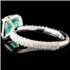 Image 2 : 18K Gold 1.09ct Emerald & 1.24ctw Diamond Ring