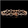 Image 2 : 14K Rose Gold 1.69ctw Fancy Color Diamond Bracelet