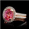 Image 2 : 14K Rose Gold 2.40ct Spinel & 0.46ctw Diamond Ring