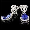 Image 2 : 14K Gold 7.58ctw Tanzanite & 1.27ctw Diamond Earri