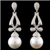 Image 1 : 14K Gold South Sea Pearl & 1.18ctw Diamond Earring