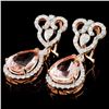 Image 2 : 14K Gold 7.25ct Morganite & 1.30ct Diamond Earring