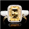 Image 1 : 14K Gold 2.00ct Citrine & 0.52 Diamond Ring
