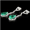 Image 2 : 18K Gold 6.25ctw Emerald & 1.15ctw Diamond Earring