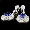 Image 2 : 18K Gold 7.32ctw Tanzanite & 4.08ctw Diamond Earri