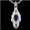 Image 2 : 18K Gold 5.72ctw Tanzanite & 6.70ctw Diamond Neckl